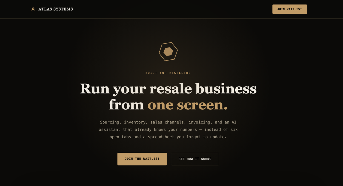 Screenshot of the live Atlas Systems website homepage